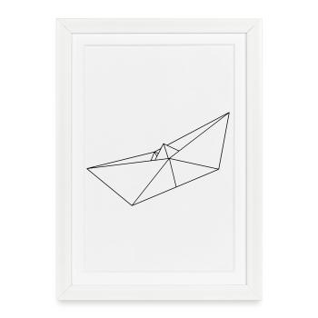 bateau - Affiche encadrée (27 × 37 cm) - blanc - Devant