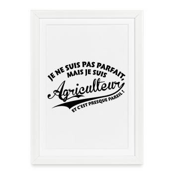 Parfait Agriculteur - Affiche encadrée (27 × 37 cm) - blanc - Devant