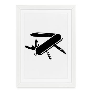 couteau suisse - Affiche encadrée (27 × 37 cm) - blanc - Devant