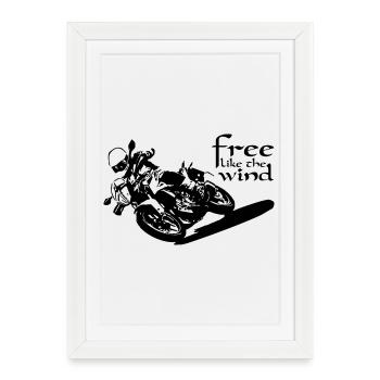 Biker Free - Framed poster (27 × 37 cm) - white - Front
