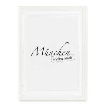 München meine Stadt - Gerahmtes Poster (27 × 37 cm) - Weiß - Vorne