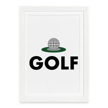 Golfeurs - Affiche encadrée (27 × 37 cm) - blanc - Devant