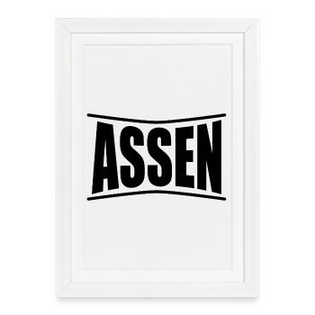 t-shirt Assen Nederland l’idée cadeau pays-Bas - Affiche encadrée (27 × 37 cm) - blanc - Devant