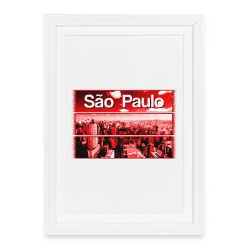 Sao Paulo Cityscape - Framed poster (27 × 37 cm) - white - Front
