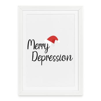 Joyeuse dépression - Affiche encadrée (27 × 37 cm) - blanc - Devant