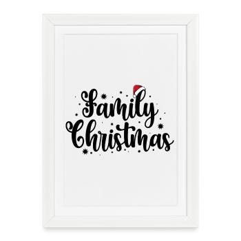 Midnight Santa Hat Tee - Framed poster (27 × 37 cm) - white - Front