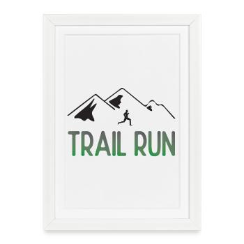 Course de sentier - Affiche encadrée (27 × 37 cm) - blanc - Devant