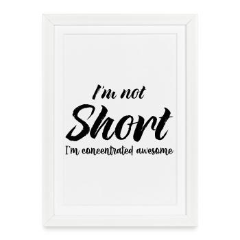 je ne suis pas court je suis concentré génial - Affiche encadrée (27 × 37 cm) - blanc - Devant