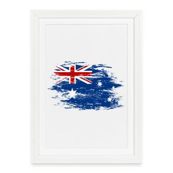 Drapeau de l’Australie utilisé - Affiche encadrée (27 × 37 cm) - blanc - Devant