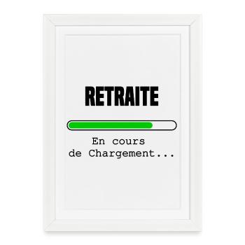 Retraite en cours de chargement - Affiche encadrée (27 × 37 cm) - blanc - Devant