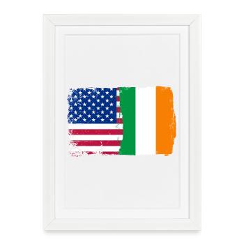 Fusion de drapeaux : étoiles et trèfle - Affiche encadrée (27 × 37 cm) - blanc - Devant