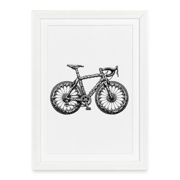 bicycle chain bicycle cycling sport cycling bike - Framed poster (27 × 37 cm) - white - Front