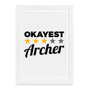 Okayest Archer - Affiche encadrée (27 × 37 cm) - blanc - Devant