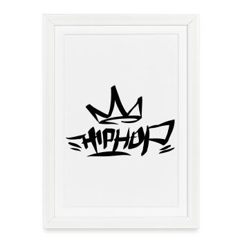 Graffiti Tag HipHop King 01 1C - Affiche encadrée (27 × 37 cm) - blanc - Devant