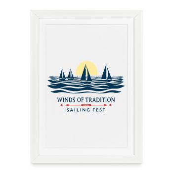 Sail Fest - Framed poster (27 × 37 cm) - white - Front