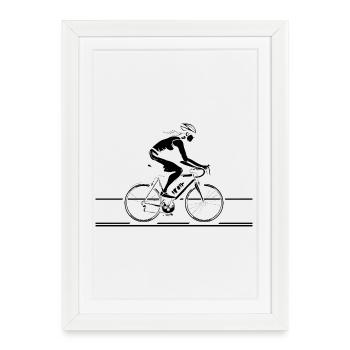 Cyclist Drawing - Framed poster (27 × 37 cm) - white - Front