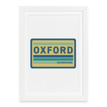 Écusson vintage de l’insigne de style Oxford - Affiche encadrée (27 × 37 cm) - blanc - Devant