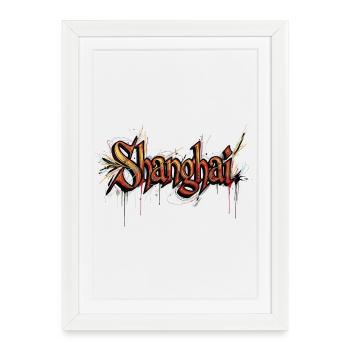 Shanghai - Affiche encadrée (27 × 37 cm) - blanc - Devant