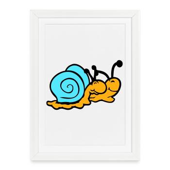 2 Snail Shell Snails Team In Love Friends - Framed poster (27 × 37 cm) - white - Front