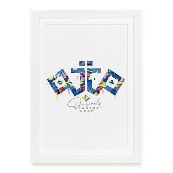 Ojio-The Originals onlyTropiques Colorés Abstraits - Affiche encadrée (27 × 37 cm) - blanc - Devant