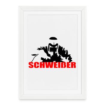 soudeur - Affiche encadrée (27 × 37 cm) - blanc - Devant
