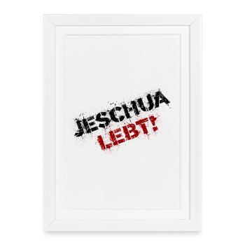 Yeshua vit noir et rouge - Affiche encadrée (27 × 37 cm) - blanc - Devant