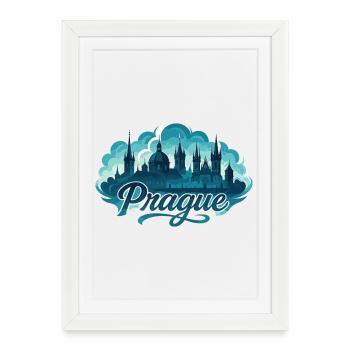 Prague Praha Capital Czech Republic Maritime Gift - Framed poster (27 × 37 cm) - white - Front