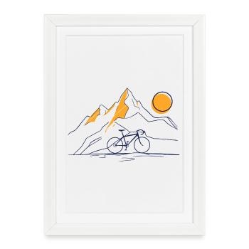 Bike Mountain Sun - Framed poster (27 × 37 cm) - white - Front