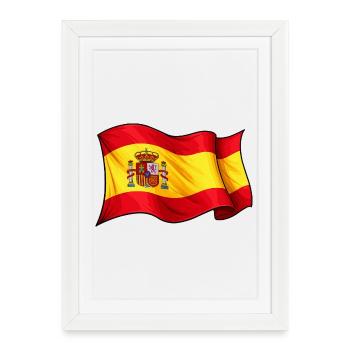 Conception des ondes du drapeau espagnol - Affiche encadrée (27 × 37 cm) - blanc - Devant