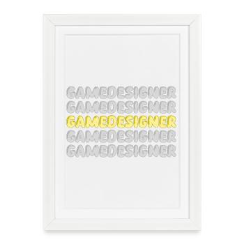 Concepteur de jeux de travail - Affiche encadrée (27 × 37 cm) - blanc - Devant