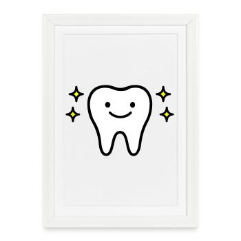 Dent mignonne - Affiche encadrée (27 × 37 cm) - blanc - Devant