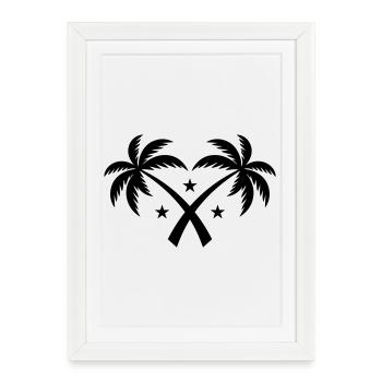 Palm Tree Symbol Island - Framed poster (27 × 37 cm) - white - Front