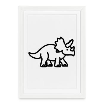 triceratops - Affiche encadrée (27 × 37 cm) - blanc - Devant