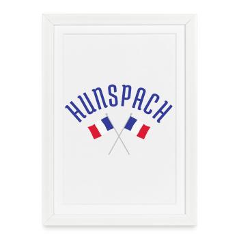 Arched HUNSPACH with Crossed French Flags - Framed poster (27 × 37 cm) - white - Front