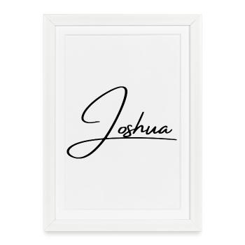 Joshua Name - Elegant Cursive Script - Framed poster (27 × 37 cm) - white - Front