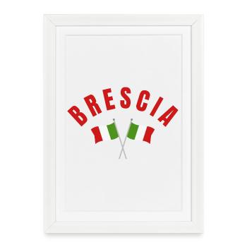 Brescia Crossed Flags  - Framed poster (27 × 37 cm) - white - Front