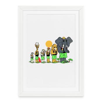 La team Savane à la plage - Affiche encadrée (27 × 37 cm) - blanc - Devant