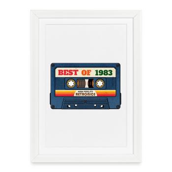 Best of 1983 – Retro Mixtape in Vintage Look - Framed poster (27 × 37 cm) - white - Front