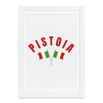 Pistoia Twin Italian Flags - Framed poster (27 × 37 cm) - white - Front