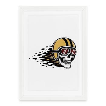 Skull Bicycle VTT VTT Conception de VTT - Affiche encadrée (27 × 37 cm) - blanc - Devant