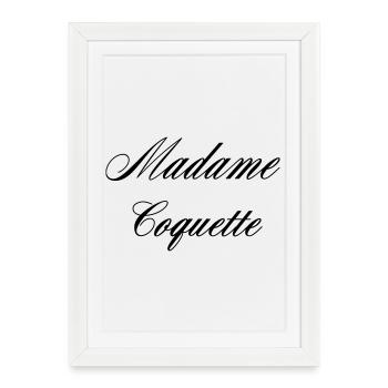 Madame Coquette Élégance Femme - Affiche encadrée (27 × 37 cm) - blanc - Devant