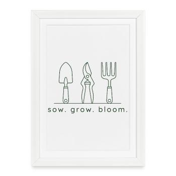Semer Cultiver Floraison – Outils de jardinage - Affiche encadrée (27 × 37 cm) - blanc - Devant