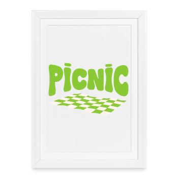 Green Picnic and Chlorophyll Checkerboard Carpet - Framed poster (27 × 37 cm) - white - Front