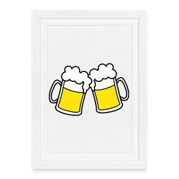 bier_2 - Framed poster (27 × 37 cm) - white - Front