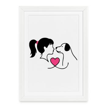 Maman Chien Fille Chien Chère Maîtresse - Affiche encadrée (27 × 37 cm) - blanc - Devant