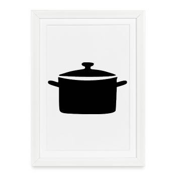 Cooking Pot Cooking Pot Gift Cook Cook - Framed poster (27 × 37 cm) - white - Front
