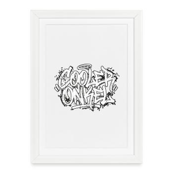 Un graffiti d’écriture de l’oncle cool - Affiche encadrée (27 × 37 cm) - blanc - Devant