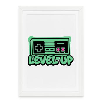 Level Up Controller Icon - Framed poster (27 × 37 cm) - white - Front