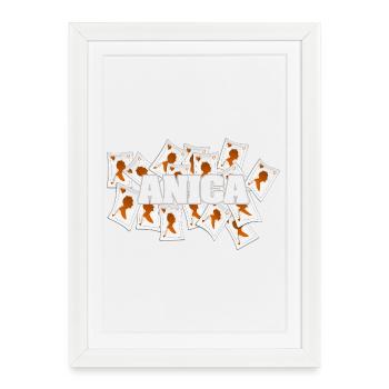 Reine de Cœur Anica - Affiche encadrée (27 × 37 cm) - blanc - Devant