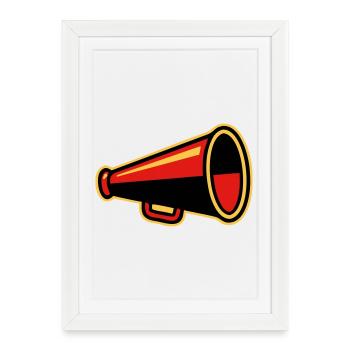 Red Megaphone Ultras Icon - Framed poster (27 × 37 cm) - white - Front